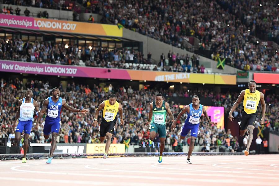 El estadounidense Gatlin se impuso en el último 100 del jamaicano, que se despide de la prueba con un decepcionante bronce