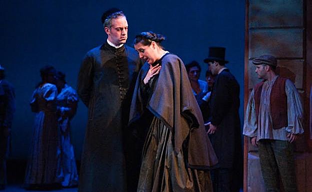 Escena de la ópera representada en Nueva York.