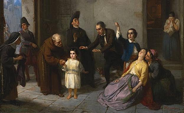 El cuadro de Moritz Oppenheim sobre el secuestro de Edgardo Mortara pertenece a la colección del Museo Judío de Fráncfort.