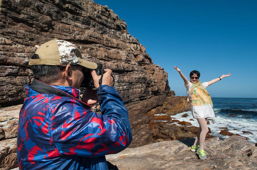 Turistas en el Cabo de Buena Esperanza.