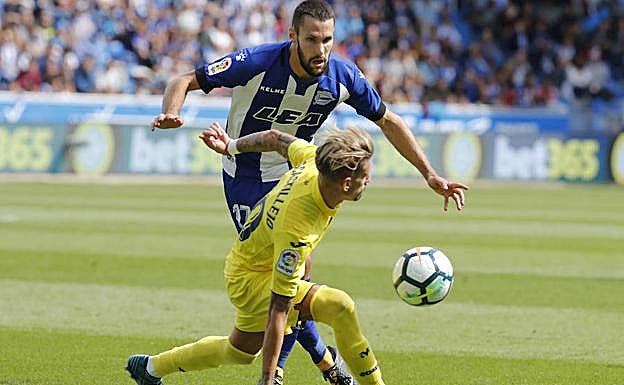 Pedraza, en el partido frente al Villarreal. 