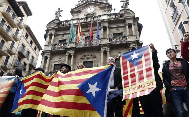 Manifestación en Pamplona a favor del Referéndum.