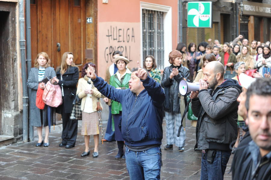 Rodaje de las secuencias más multitudinarias de ‘Vitoria, 3 de marzo’