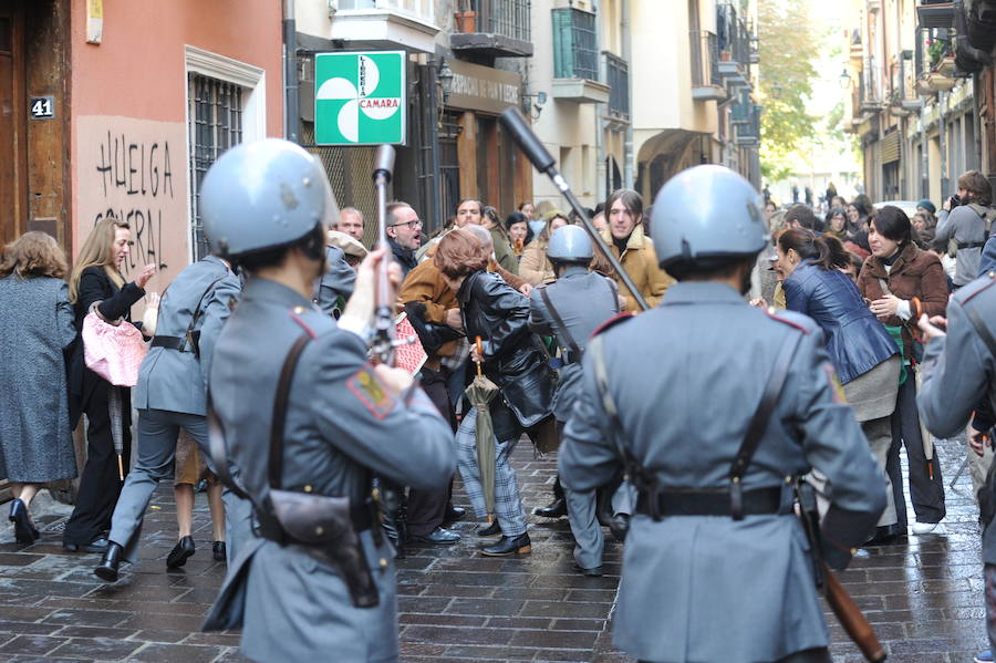 Rodaje de las secuencias más multitudinarias de ‘Vitoria, 3 de marzo’