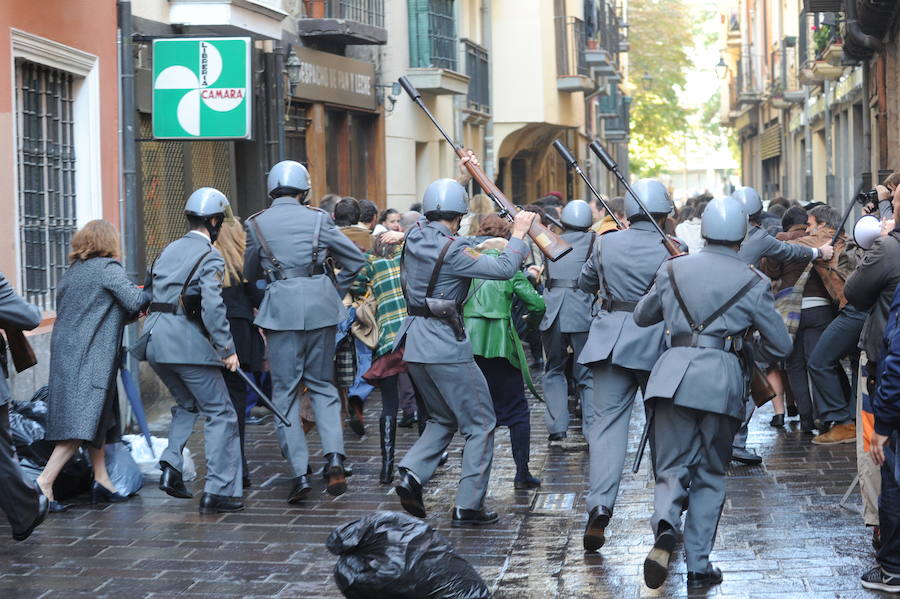 Rodaje de las secuencias más multitudinarias de ‘Vitoria, 3 de marzo’