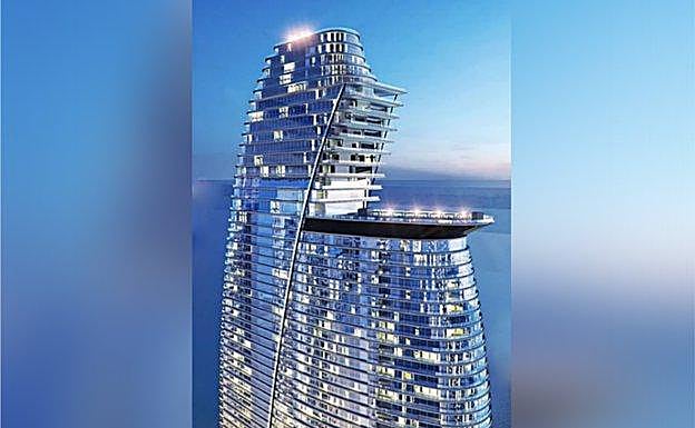 Las 66 plantas del edificio Aston Martin acogerán 399 viviendas. Las más baratas, de 70 metros cuadrados, cuestan 600.000 dólares. La más cara, 50 millones.