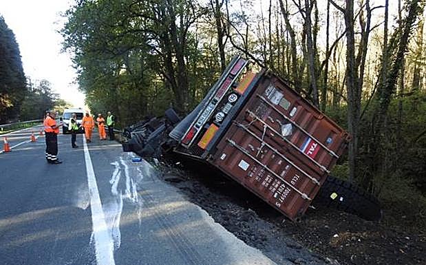 Estado en el que ha quedado el camión.