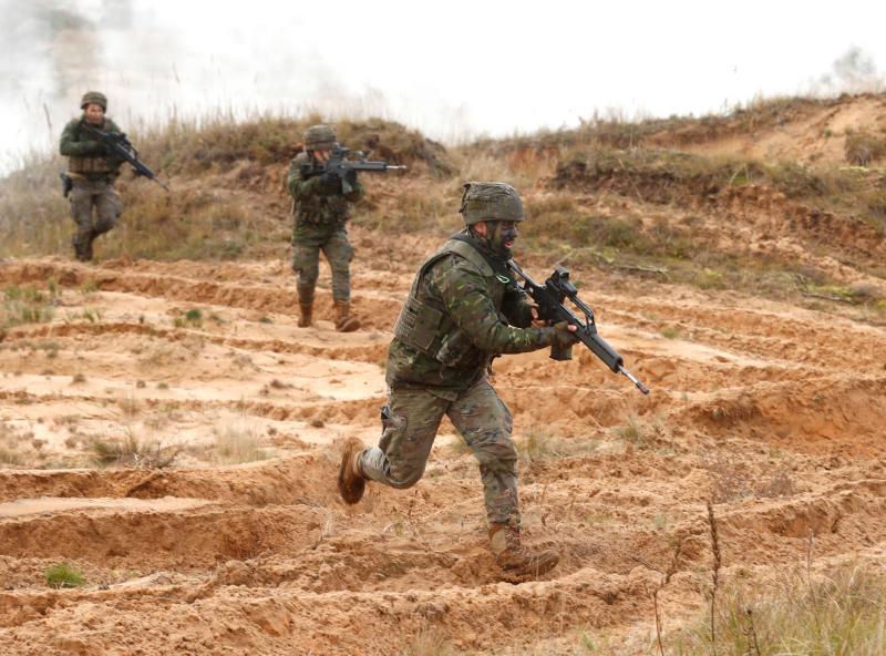 Adazi, en Letonia, acoge las maniobras multinacionales que realiza la OTAN hasta ayer domingo.