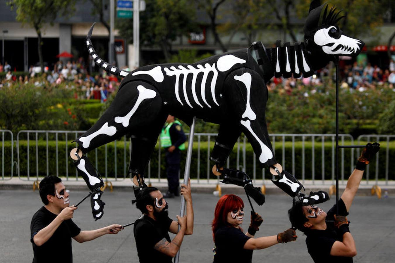 Cerca de 800 artistas y mil voluntarios participaron en el colorido trayecto de más de 6 kilómetros. En el desfile se honró a los 369 fallecidos del terremoto y se rindió tributo a los rescatistas