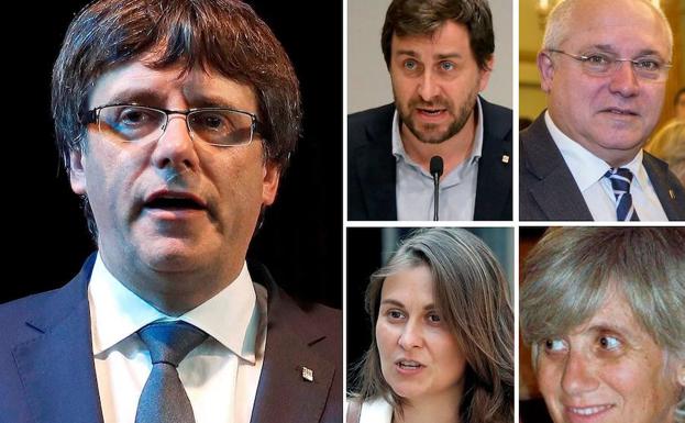 Puigdemont y los cuatro exconsejeros que permanecen en Bruselas.