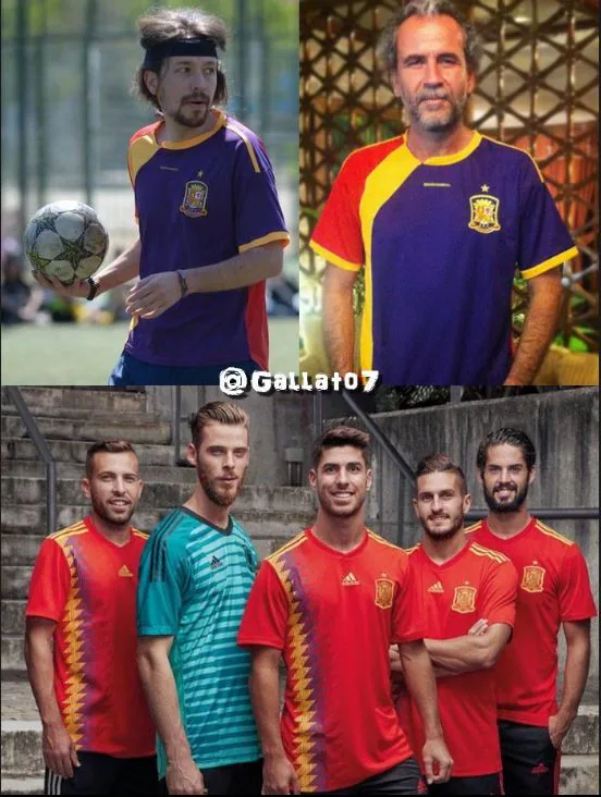 La camiseta para el Mundial de Rusia 2018 derivado de la combinación del color azul petróleo sobre un fondo rojo, que aparece como morado en los medios audiovisuales, ha provocado polémica por su parecido a la bandera republicana