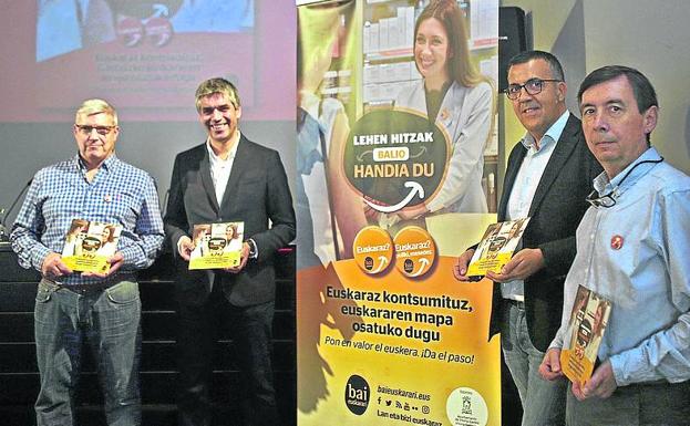 Los promotores de la campaña, ayer en la presentación. 