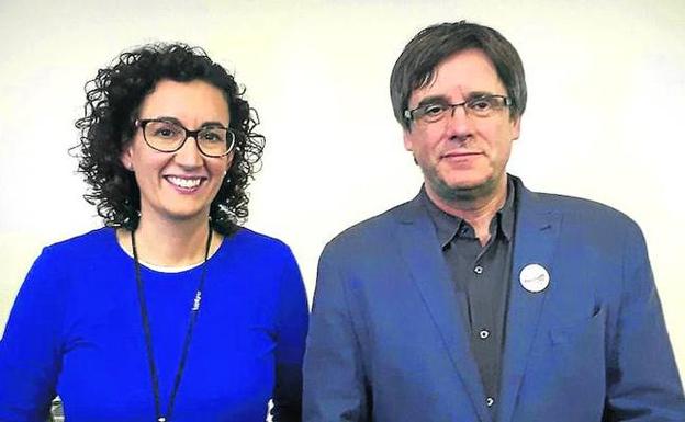 Carles Puigdemont y Marta Rovira, en la reunión que mantuvieron el martes en Bruselas. 