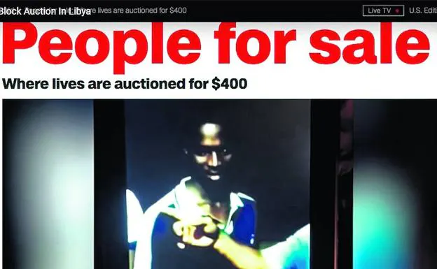 Imagen del vídeo sobre la venta de inmigrantes publicado por la cadena estadounidense CNN.