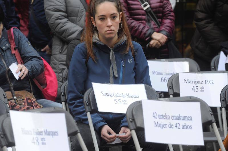 Decenas de personas participan en las concentraciones organizadas en Biizkaia contra las agresiones machistas