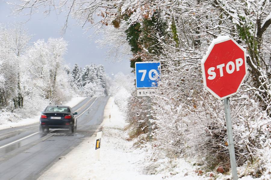 A un mes de la llegada oficial del invierno, el 21 de diciembre, los copos han tomado las carreteras hacia Bizkaia