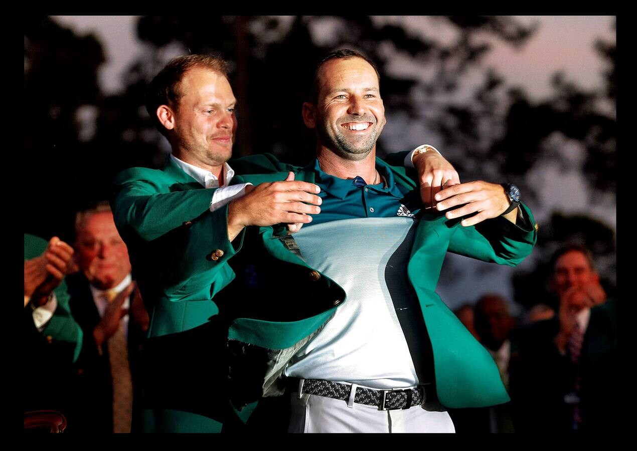 Abril 2017. El golfista español, Sergio García, con la chaqueta verde.