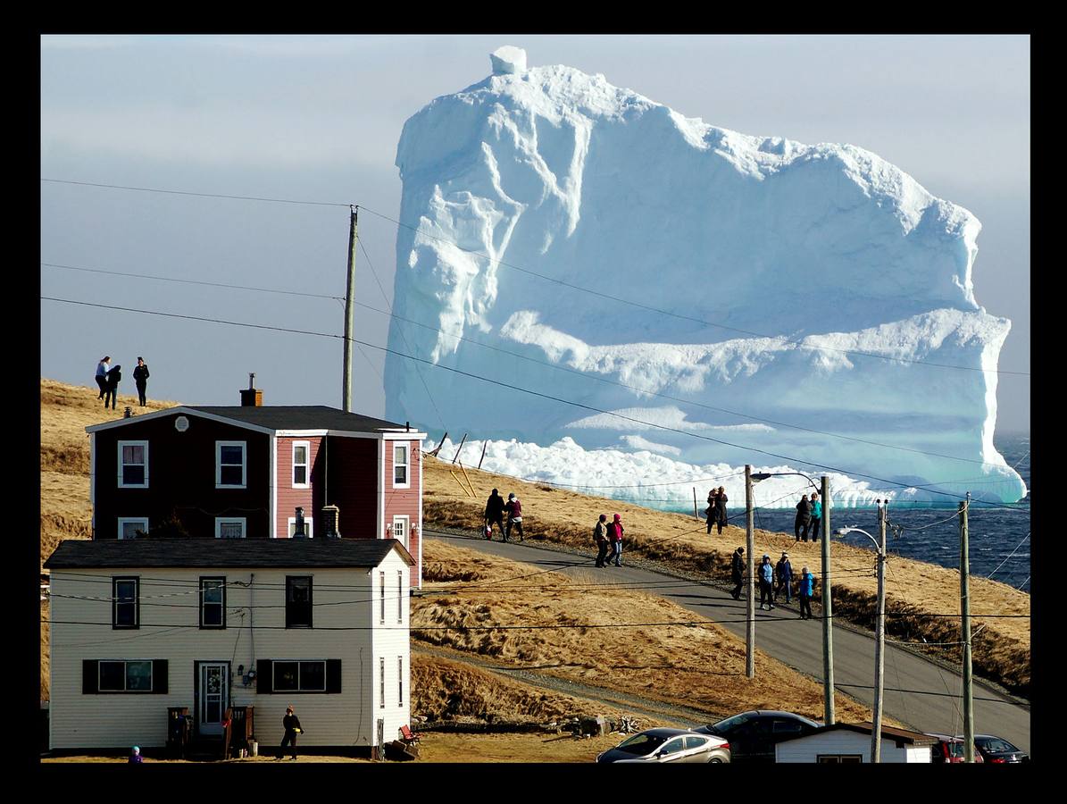 Abril 2017. Los vecinos de Ferryland, un pequeño pueblo de Canadá, observan el iceberg que apareció en la localidad y que bautizaron como 'Alley'.