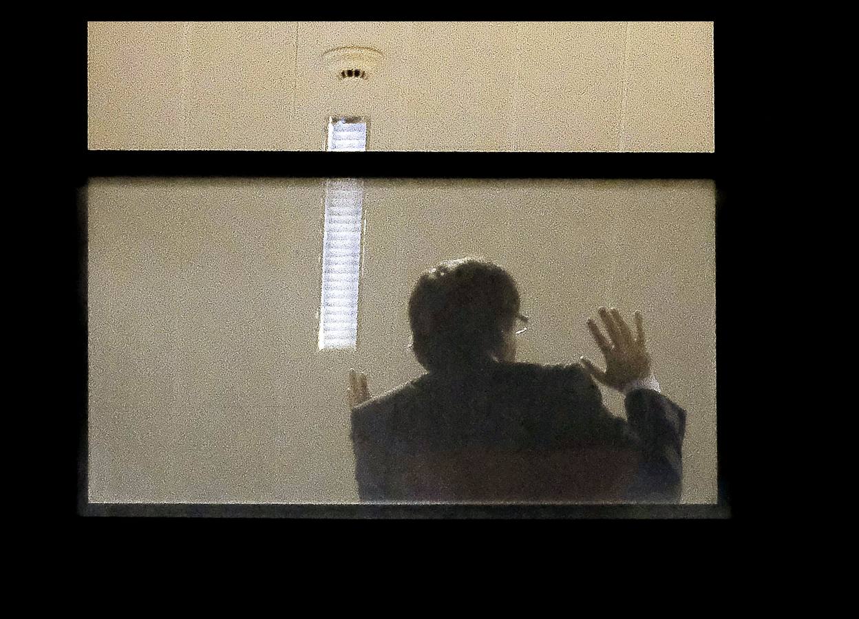 Noviembre 2017. Puigdemont en las oficinas de Bruselas tras su marcha de España.