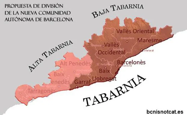 El mapa de 'Tabarnia'.