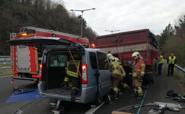 Imagen del accidente en Arrigorriaba.