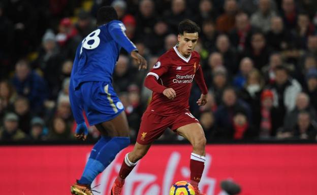 El brasileño Philippe Coutinho, con el Liverpool. 