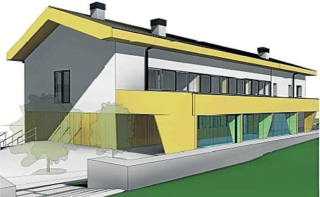 Infografía del colegio de Lemoiz tras su ampliación. 