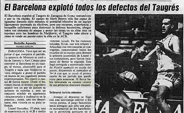 Recorte de la página publicada por EL CORREO.