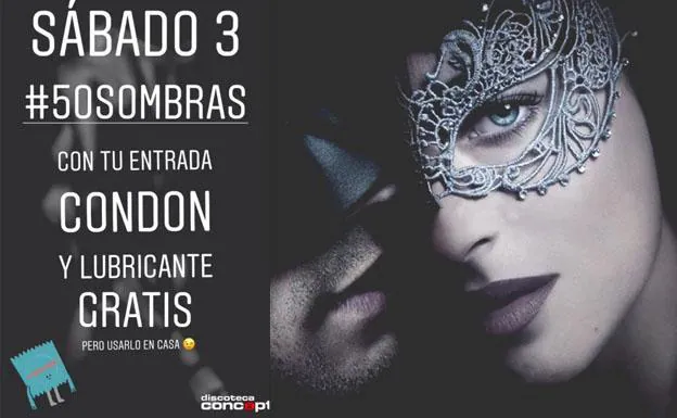 Polémico anuncio a lo '50 sombras de Grey' de una discoteca de Logroño: «Copas, condón y lubricante gratis»