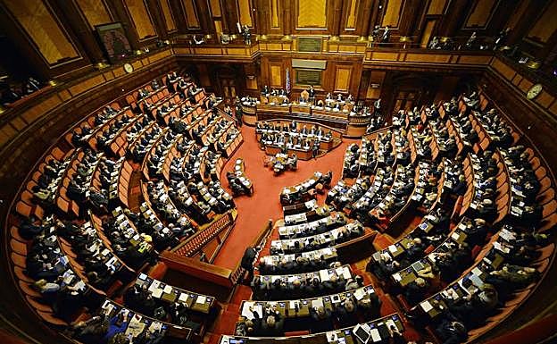 Interior del Parlamento de Italia.