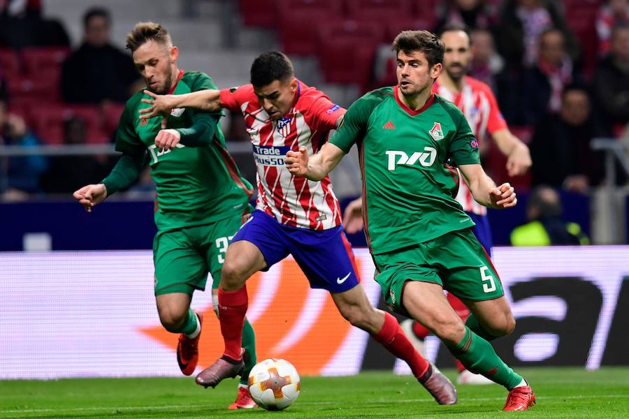 El Atlético venció por 3-0 al Lokomotiv de Moscú en la ida de los octavos de final de la Liga Europa. Saúl abrió el marcador con un golazo, Costa anotó al rechace y Koke puso la sentencia tras una asistencia de Juanfran.