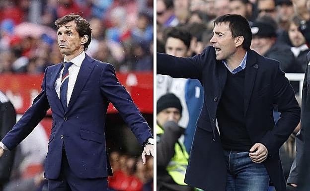 Ziganda, a la izquierda, y Garitano, a la derecha.