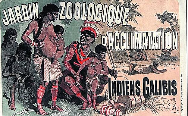 Anuncio de una muestra de nativos de Guayana en París en 1882. /