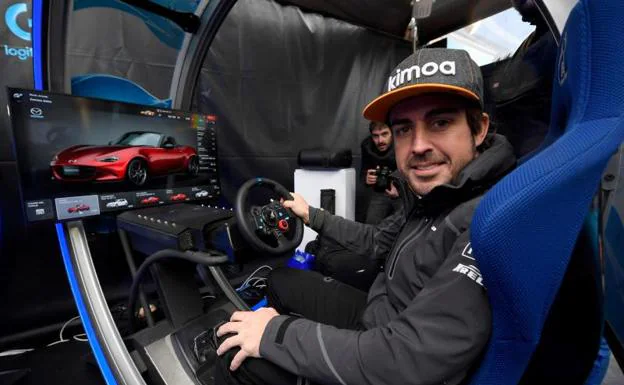 Fernando Alonso, en el simulador. 