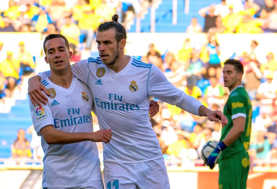 Con la mente puesta en el duelo europeo ante la Juventus y varias rotaciones, el Real Madrid superó a Las Palmas con dos tantos de Gareth Bale y uno de Karim Benzema.