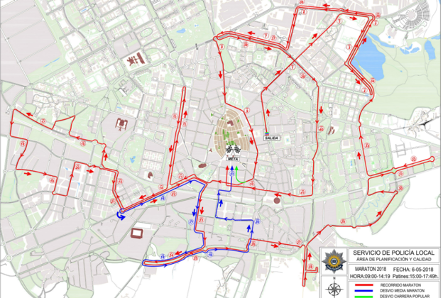 Calles que permaneceran cortadas durante la carrera