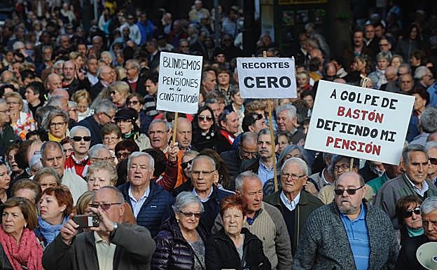 Imagen de algunos participantes en la manifestación de Bilbao. 