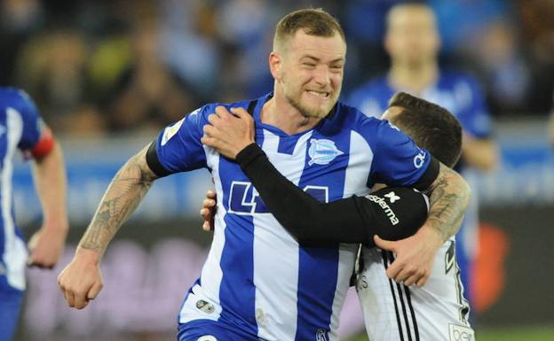 Guidetti, en el partido de cuartos de final de Copa del rey ante el Valencia.