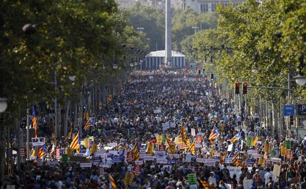 La manifestación contra los atentados que acogió Barcelona. 