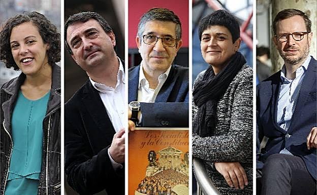 Nagua Alba, Aitor Esteban, Patxi López, Marian Beitialarrangoitia y Javier Maroto.