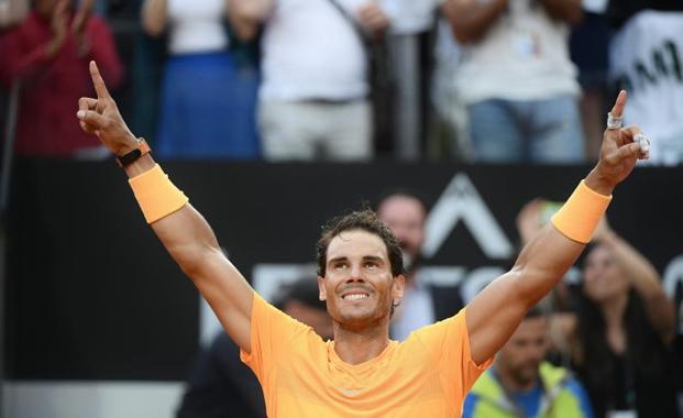 Rafa Nadal celebra su título en el Masters 1.000 de Roma. 