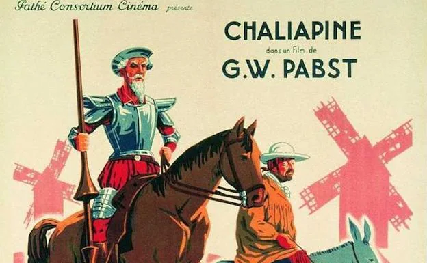 Cartel promocional de la versión de Don Quijote de G.W. Pabst (1932).