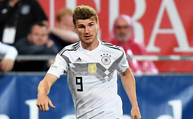 Werner, durante un partido con Alemania./ 