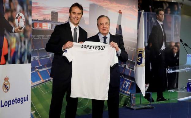 Julen Lopetegui, en su presetnación como entrenador del Real Madrid. 