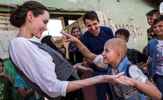 Angelina Jolie, durante su visita a Mosul. 