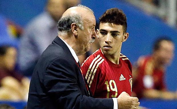 Munir en su debut con La Roja.