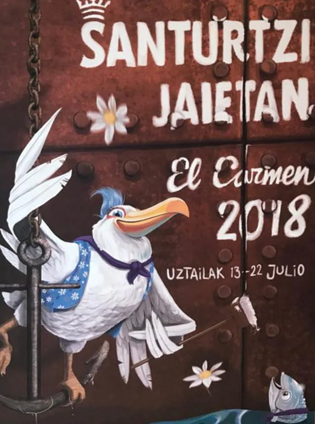 Cartel de fiestas de El Carmen 2018 en Santurtzi