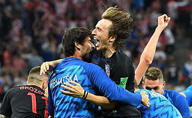 Modric celebrando el pase a cuartos