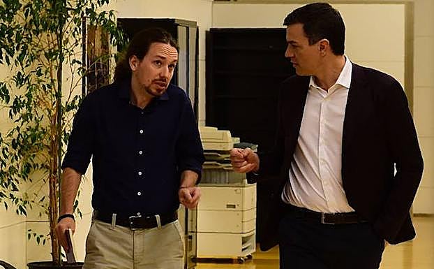 Pablo Iglesias y Pedro Sánchez.