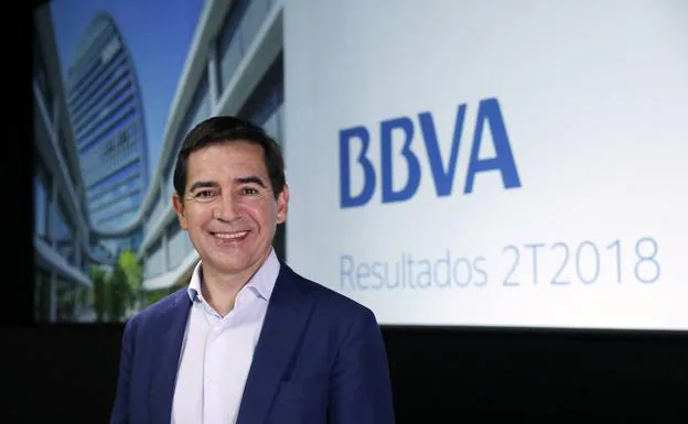 Carlos Torres, el consejero delegado del BBVA, ayer tras la presentación de resultados.